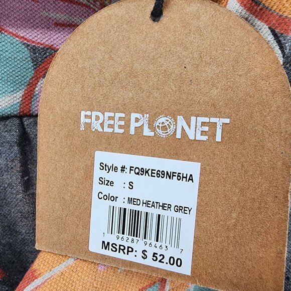 Free Planet Mens S Floral Button Up Shirt Short Sleeve Good Times Sunny Days - Picture 2 of 8